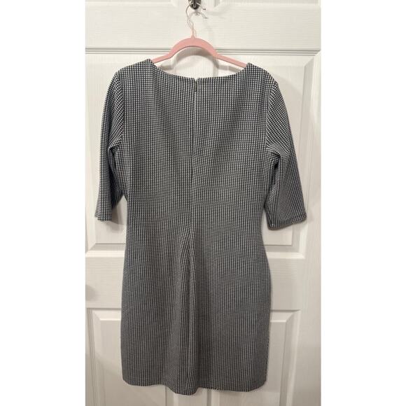 Lauren Ralph Lauren Womens Cierra Ruched Houndstooth Jacquard Sheath Dress, 16 - Picture 7 of 8